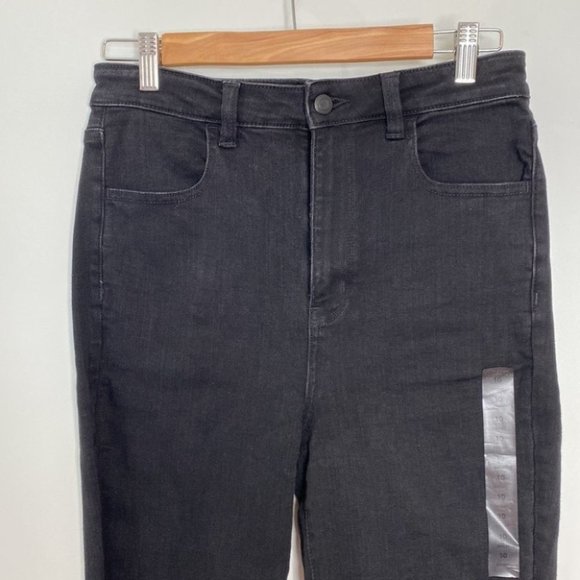 American Eagle Women Black Denim Highest Rise Skinny Jegging Jeans Size 10 Short - Picture 4 of 11